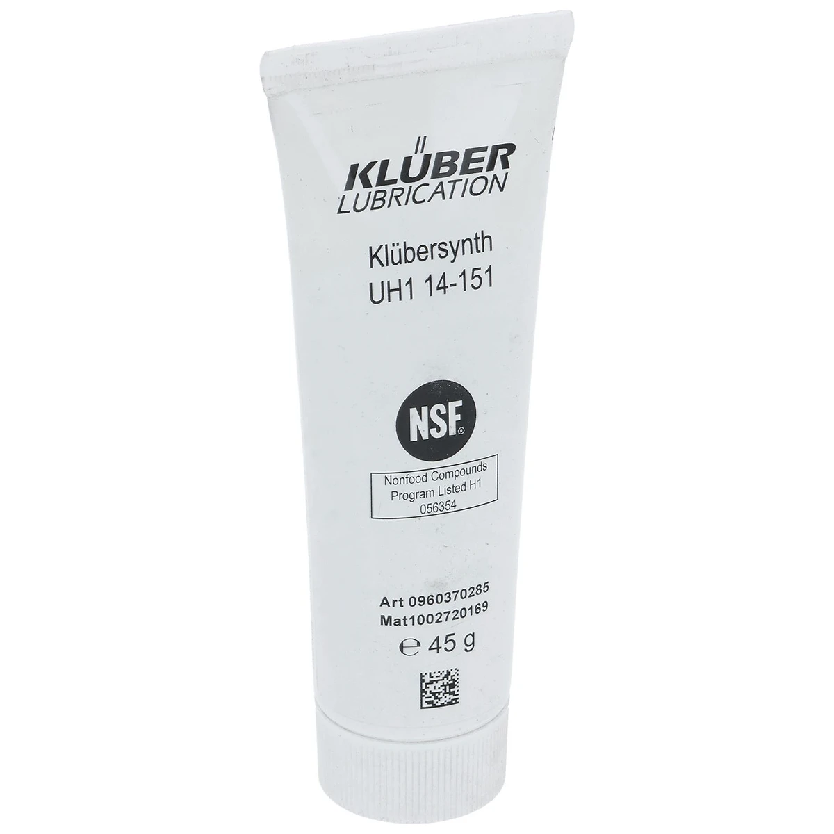 Klübersynth UH1 14-151 Levnedsmiddelgodkendt Fedt NSF H1 – 45 g Tube set forfra