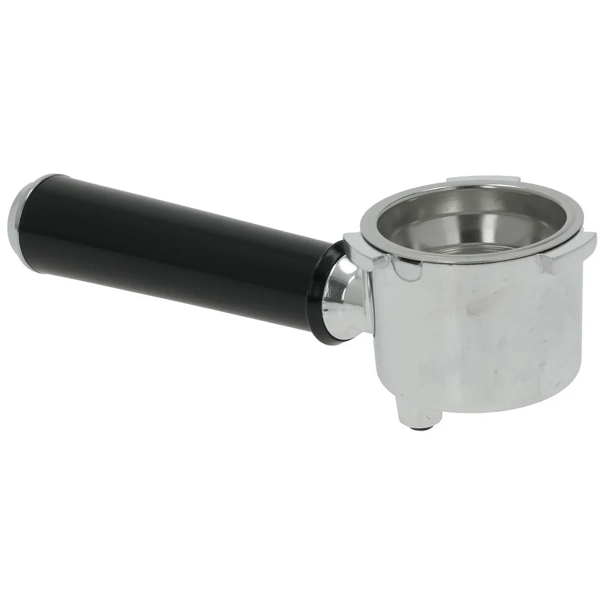 Komplet Filterholder 2 Kopper til DeLonghi Dedica – med Fjeder og Filter set fra siden