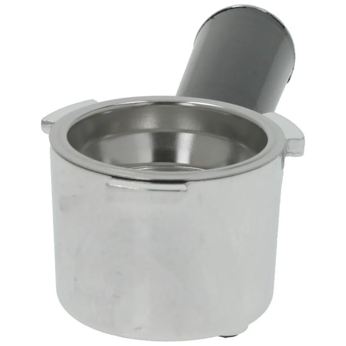 Komplet Filterholder 2 Kopper til DeLonghi Dedica – med Fjeder og Filter set fra enden