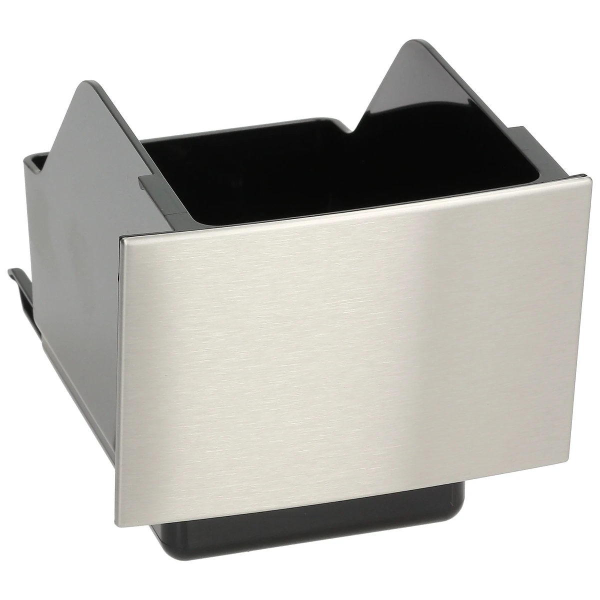 Kaffegrumsbeholder til DeLonghi – sort set forfra