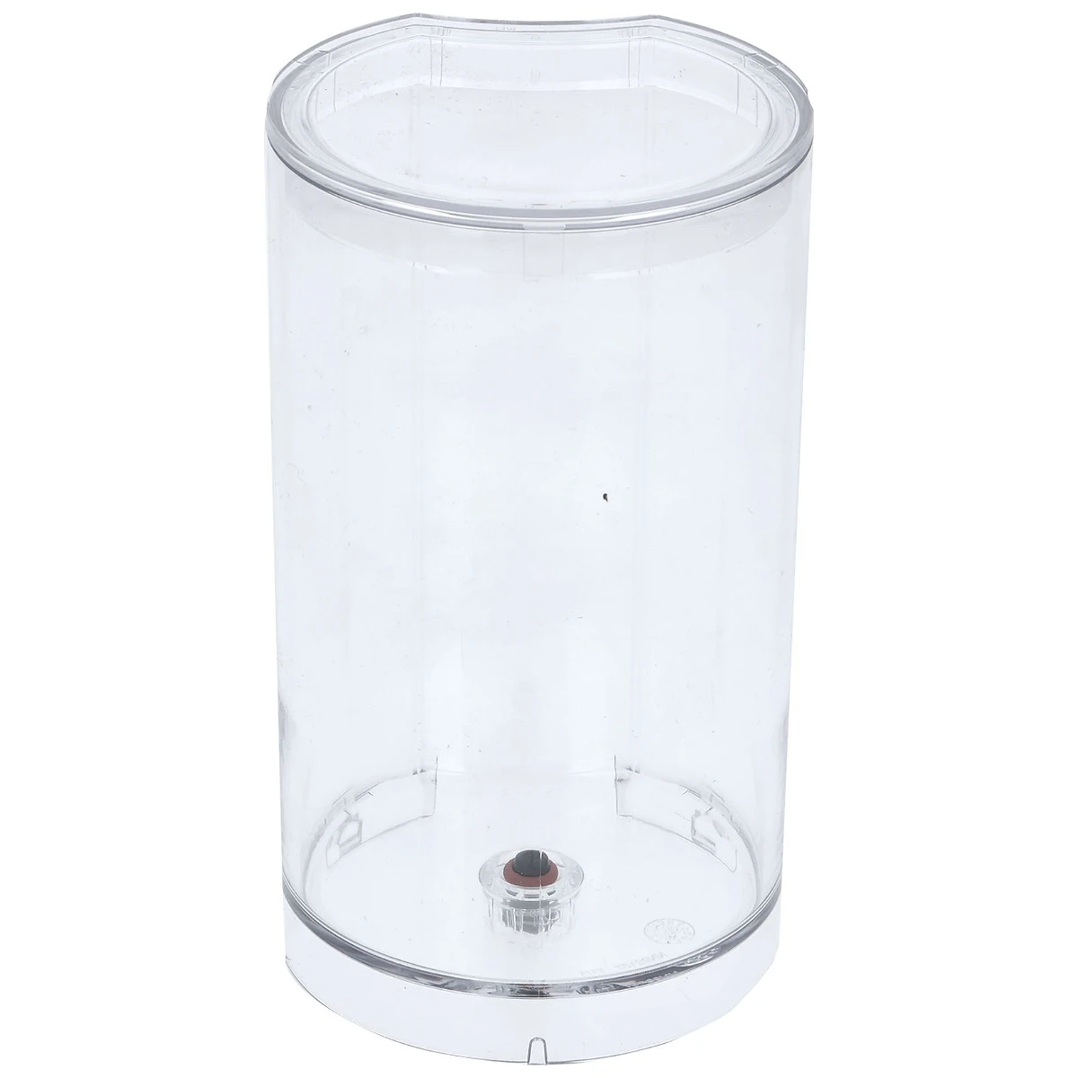 Gennemsigtig cylindrisk DeLonghi vandtank set forfra