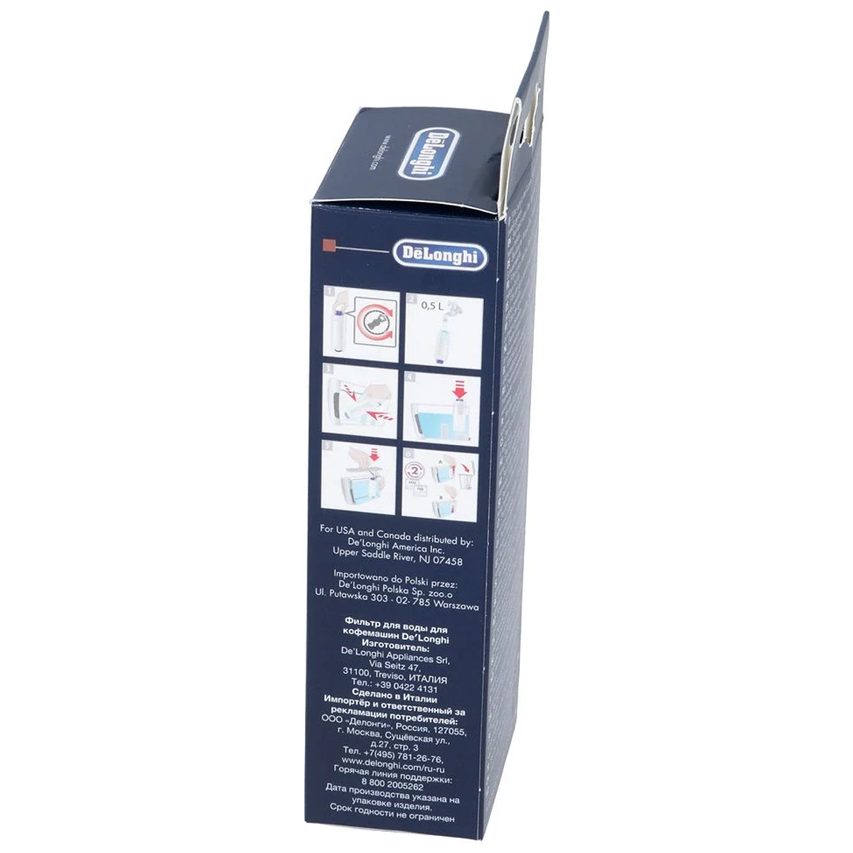 DeLonghi Vandfilter DLSC002 til Espressomaskiner – Original set fra enden
