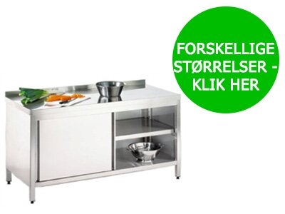 RUSTFRIT ARBEJDSBORD - LUKKET - B:400 x D:700 MM.