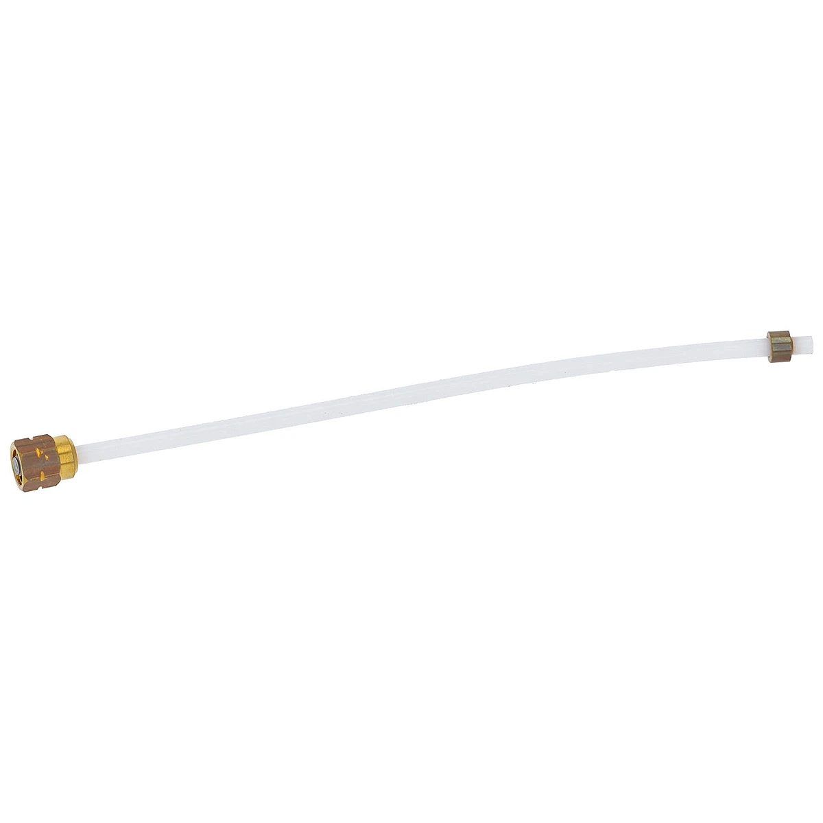 PTFE-slange 180 mm med messingmøtrik i hver ende