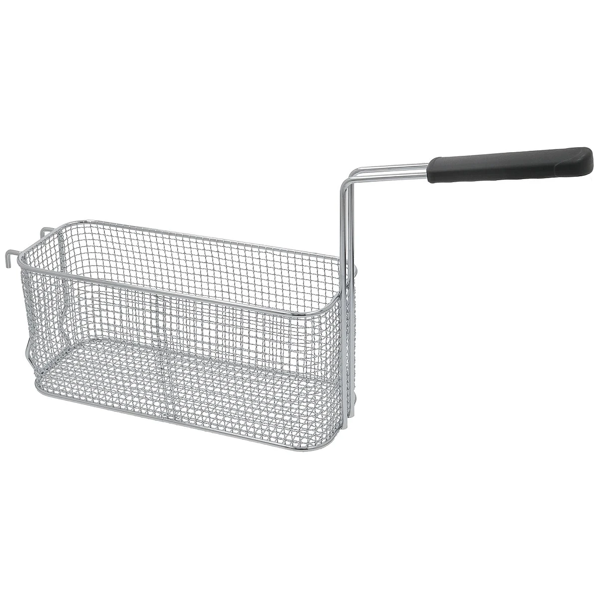 Forkromet friturekurv 130 x 320 x 145 mm med sort greb til Roller Grill