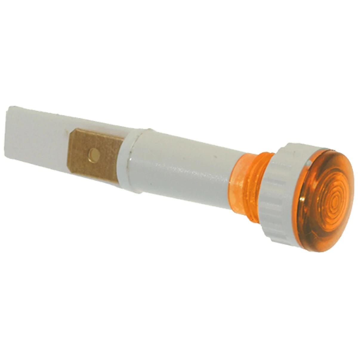 Orange universal kontrollampe 250 V med 13,5 mm linse