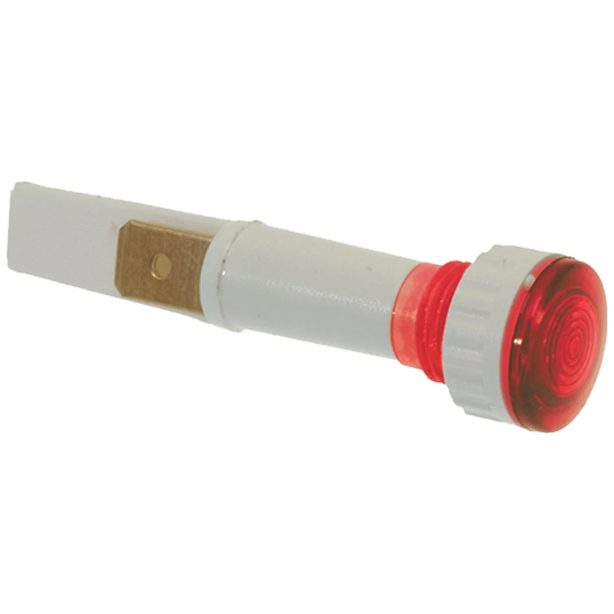 Rød universal kontrollampe 230 V med 13,5 mm linse