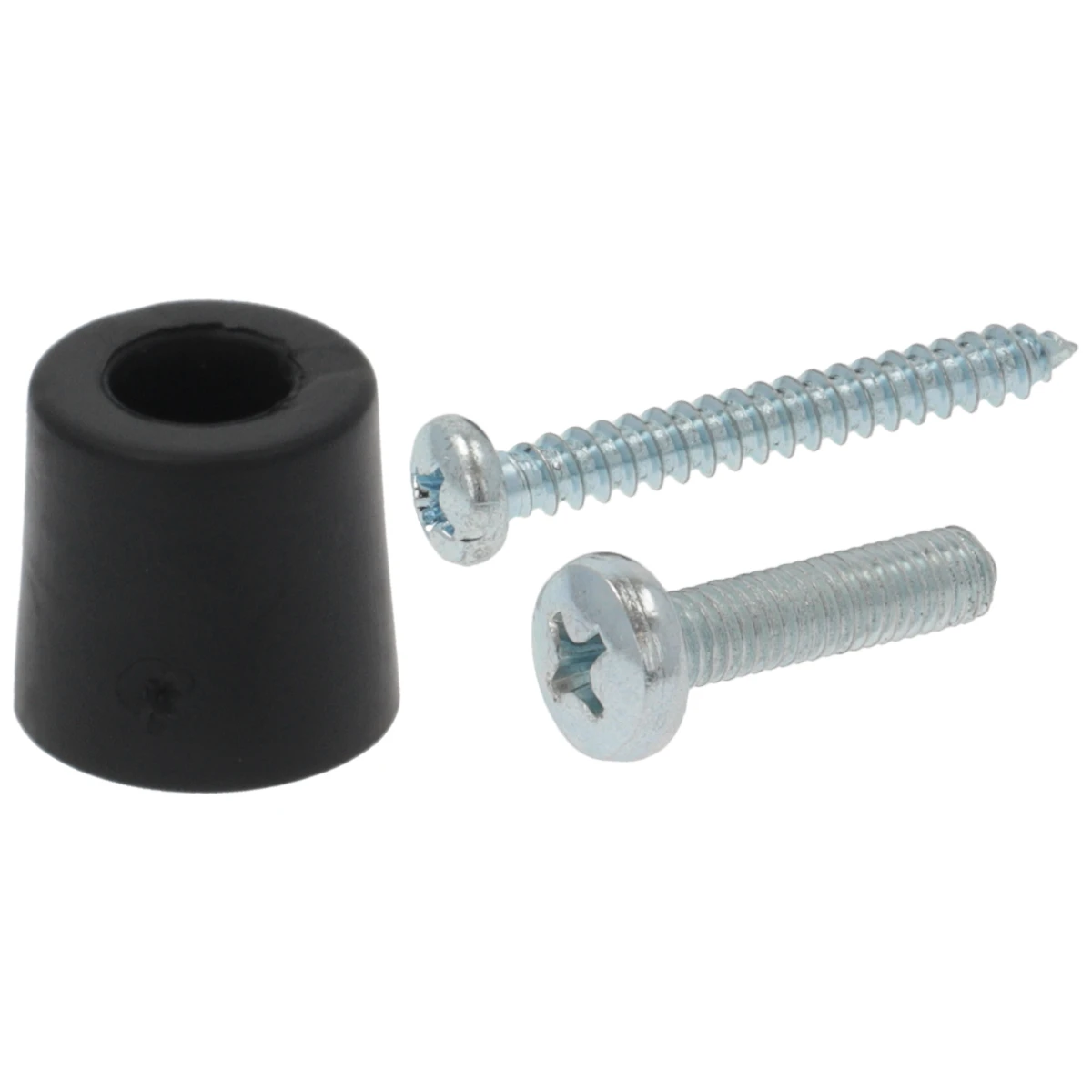 Gummifod ø24 x 18 mm med M5 gevind og monteringsskruer