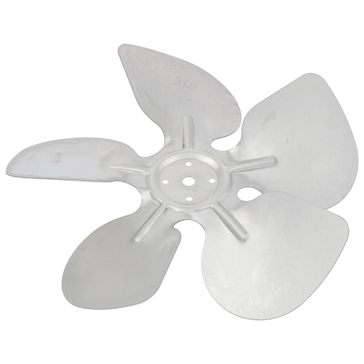 Hvid ventilatorvinge ø 200 mm med fem blade set forfra