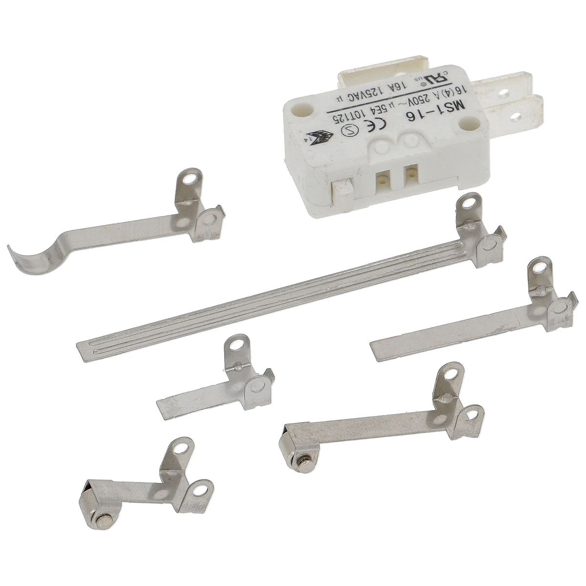 Mikroswitch-kit 16A 250V med seks løse metalarme