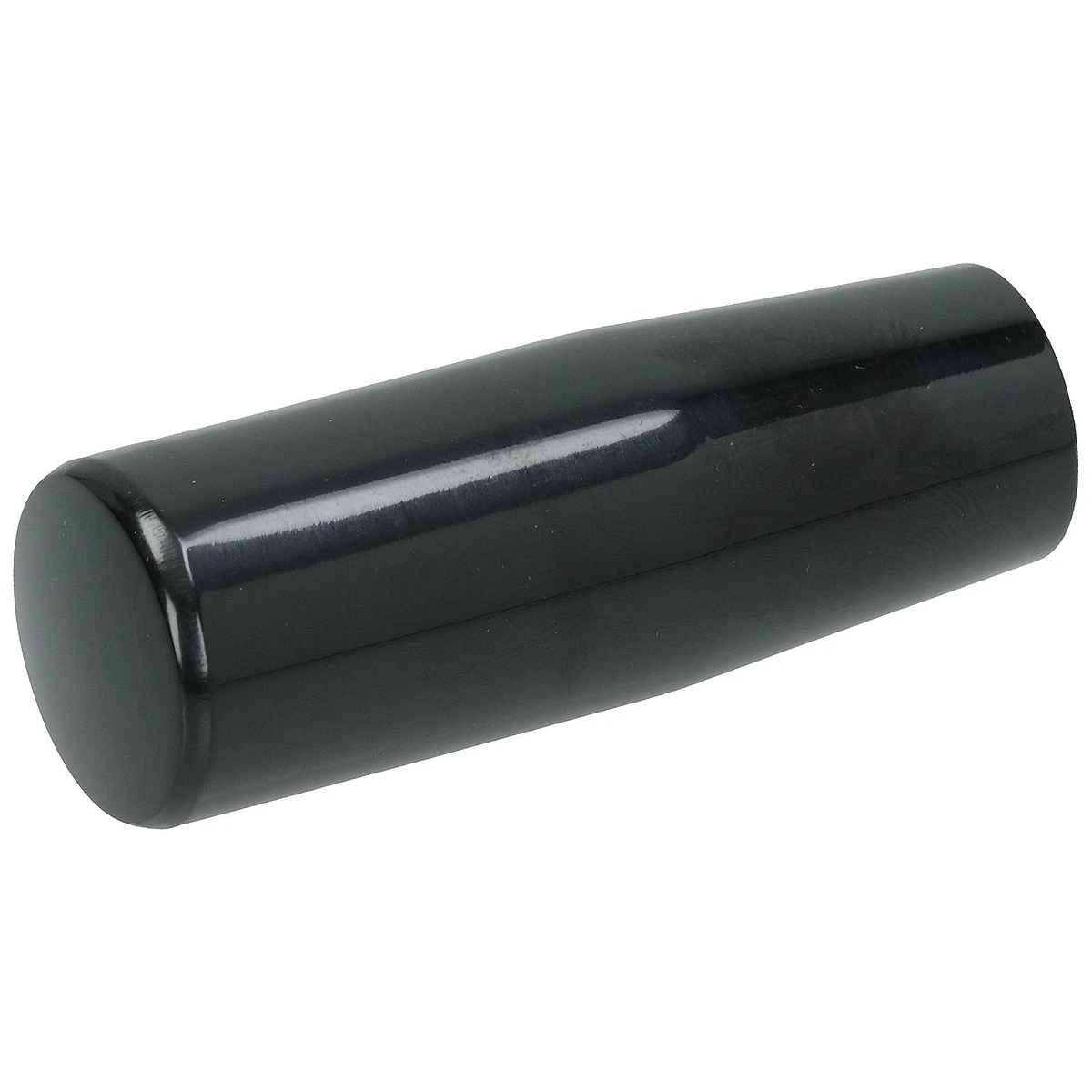 Sort dørgreb i bakelit ø 23 x 65 mm set forfra