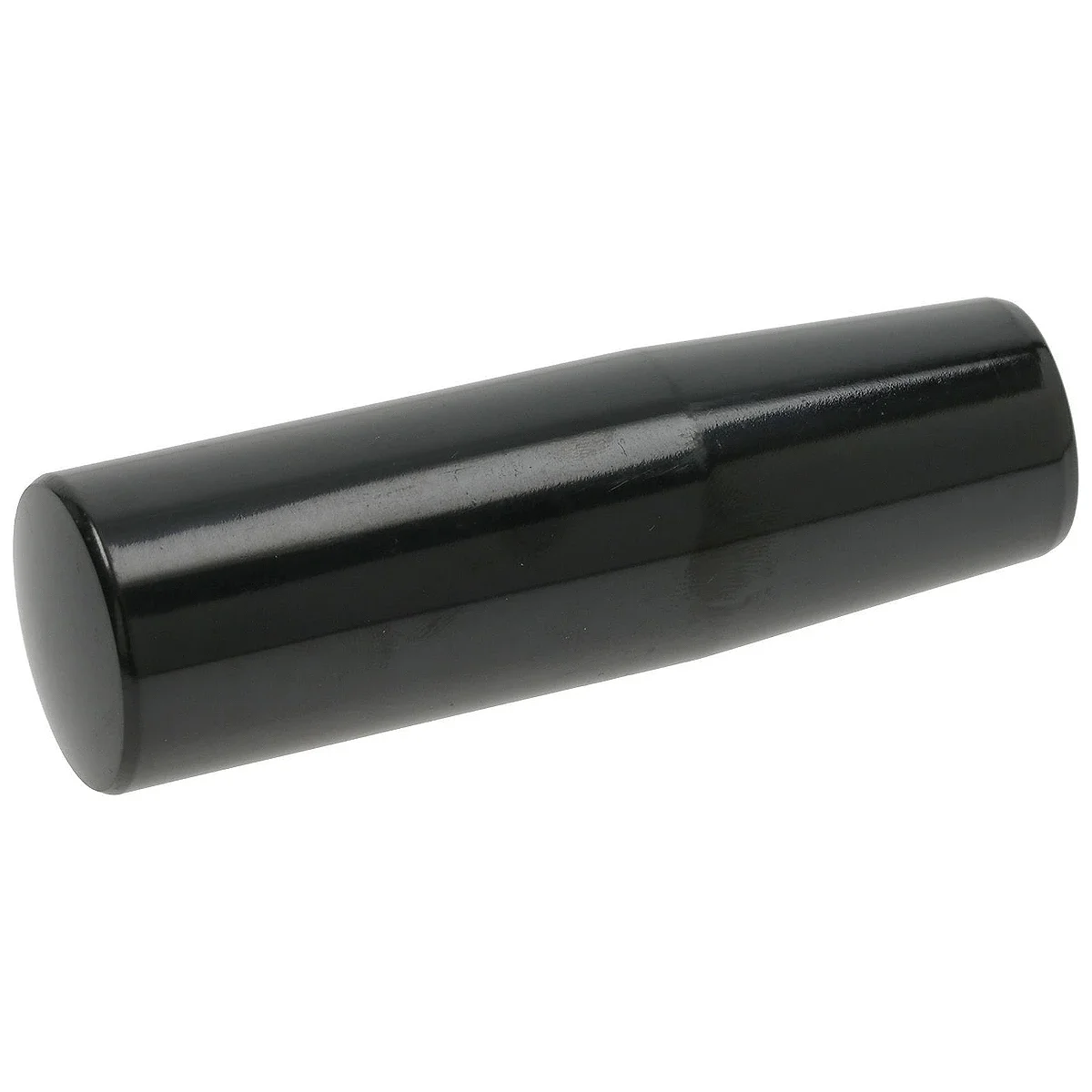 Sort dørhåndtag i bakelit ø 30 x 100 mm set forfra