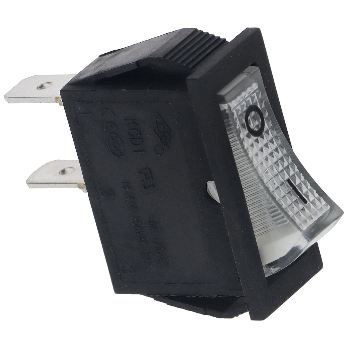 Enkeltpolet vippeafbryder 16 A 250 V med hvid vippe i sort hus