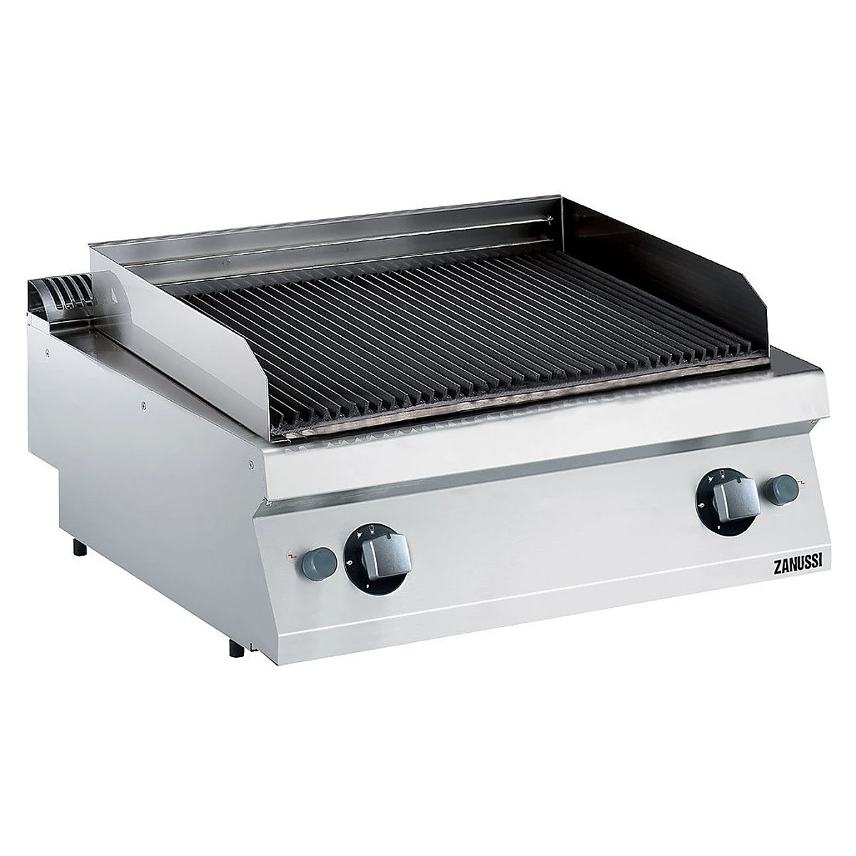 Zanussi EVO700 lavastensgrill på gas, fuldt modul 800 mm, set skråt forfra