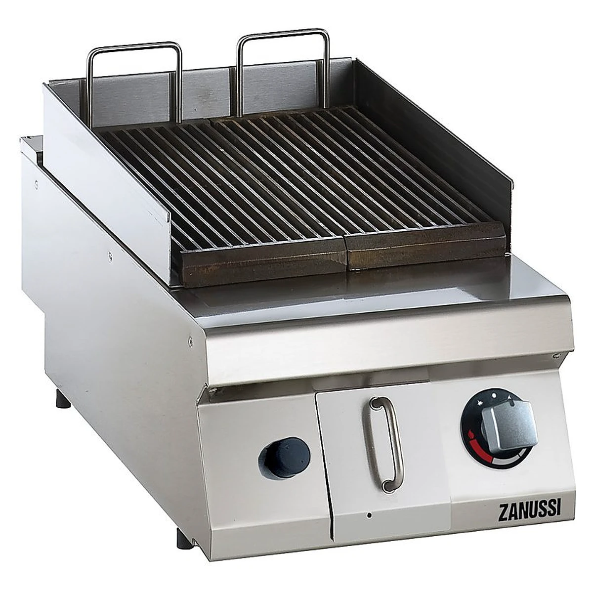 Zanussi EVO700 powergrill på gas, halvt modul 400 mm, set skråt forfra
