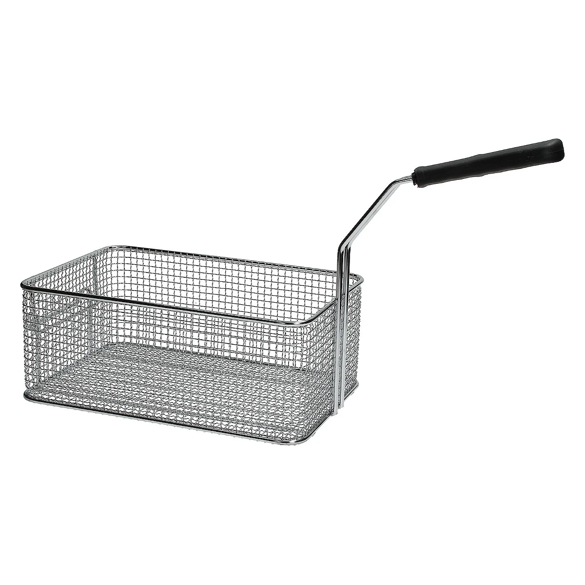 Forkromet friturekurv 300 x 210 x 120 mm med sort greb