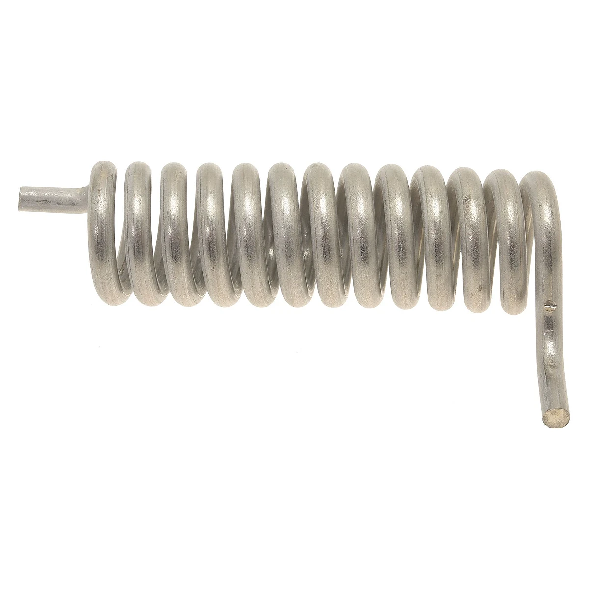 Spiralfjeder ø 27x105 mm med fladt beslag set fra siden