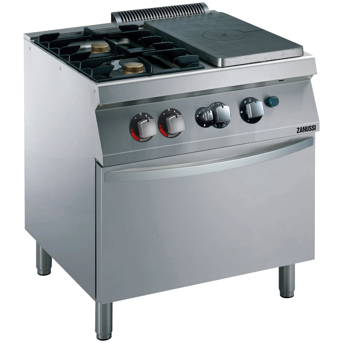 Zanussi EVO700 coup de feu med 2 blus og gasovn set skråt forfra