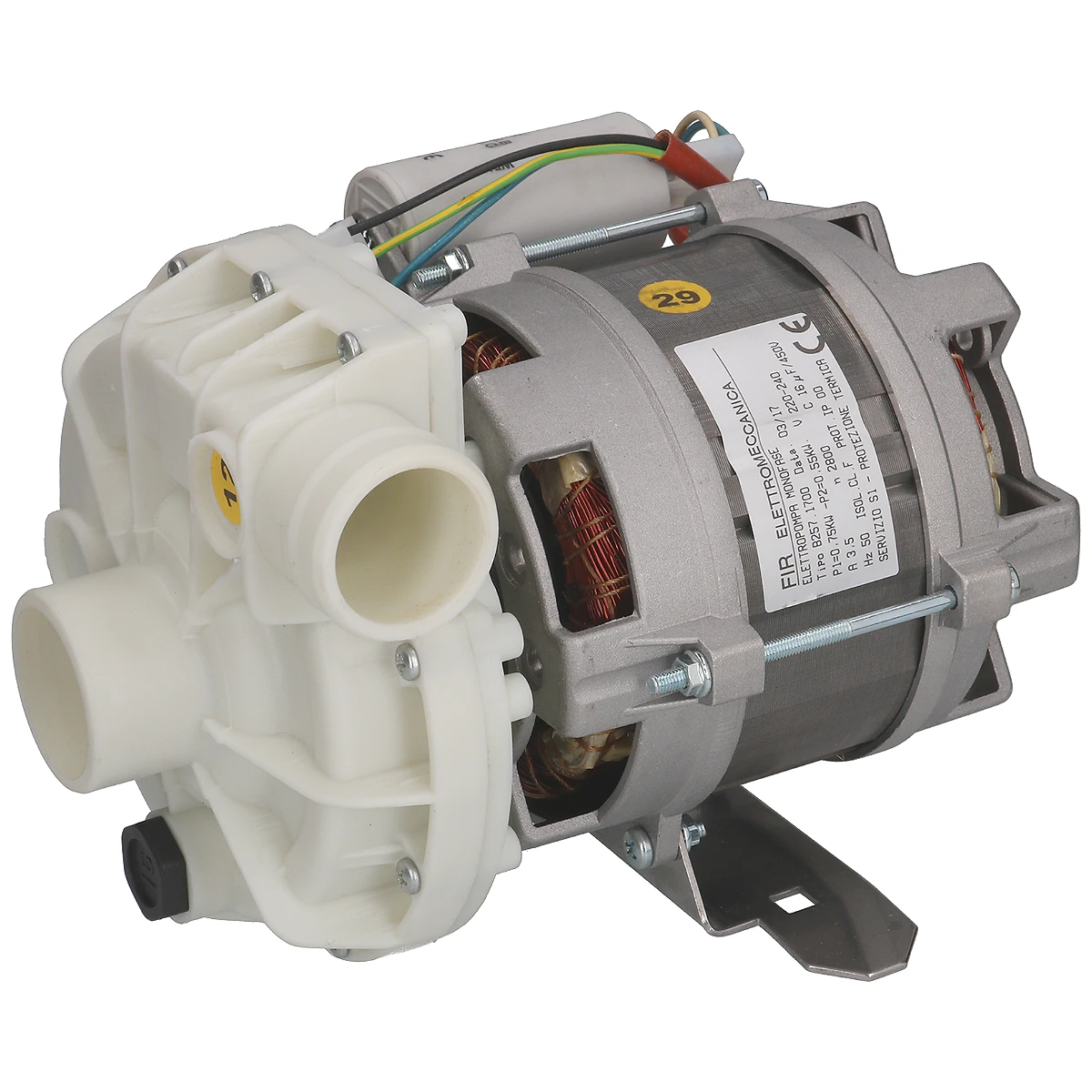 Vaskepumpe FIR B257SX med hvidt pumpehus set forfra
