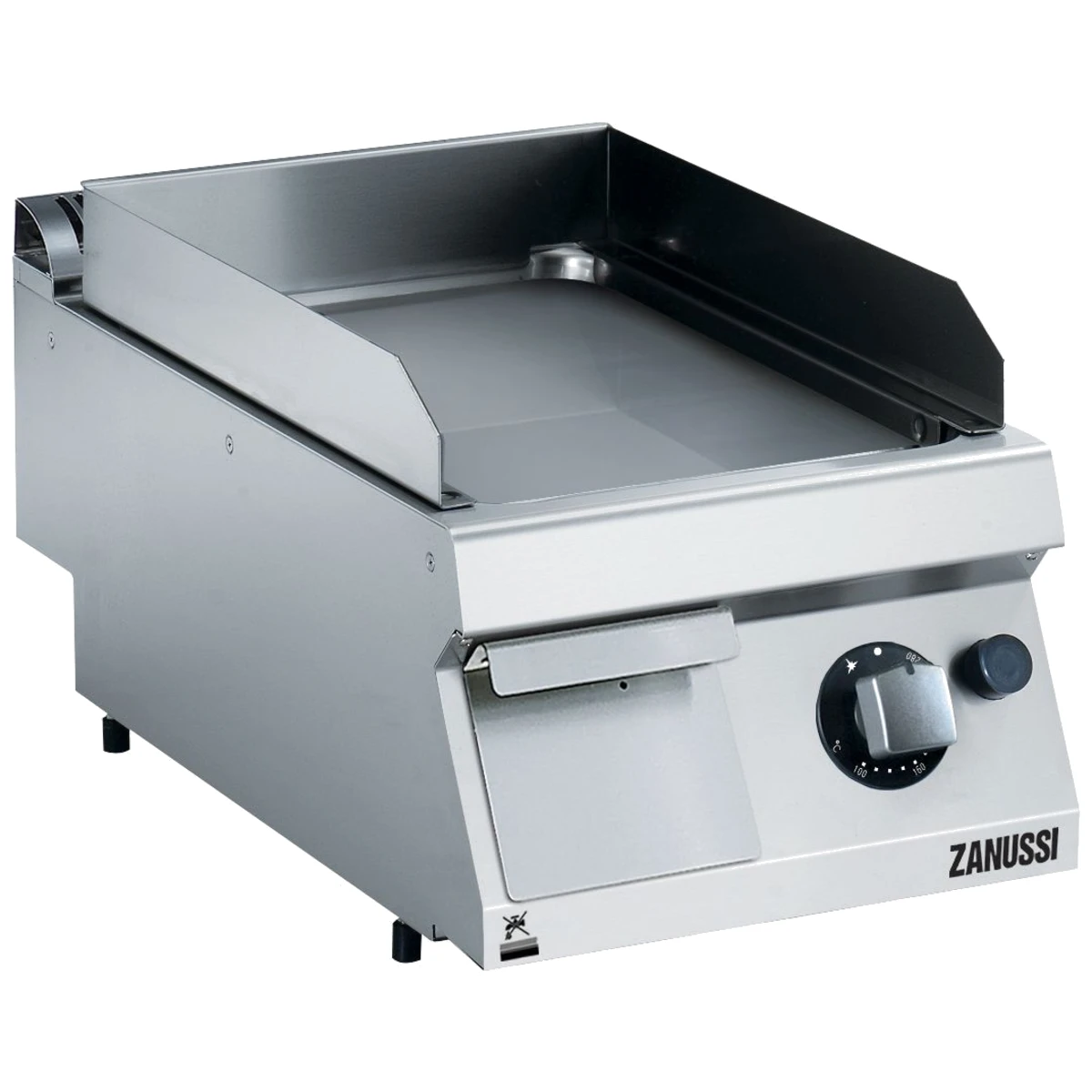 Zanussi EVO700 stegeplade på gas med glat plade set skråt forfra