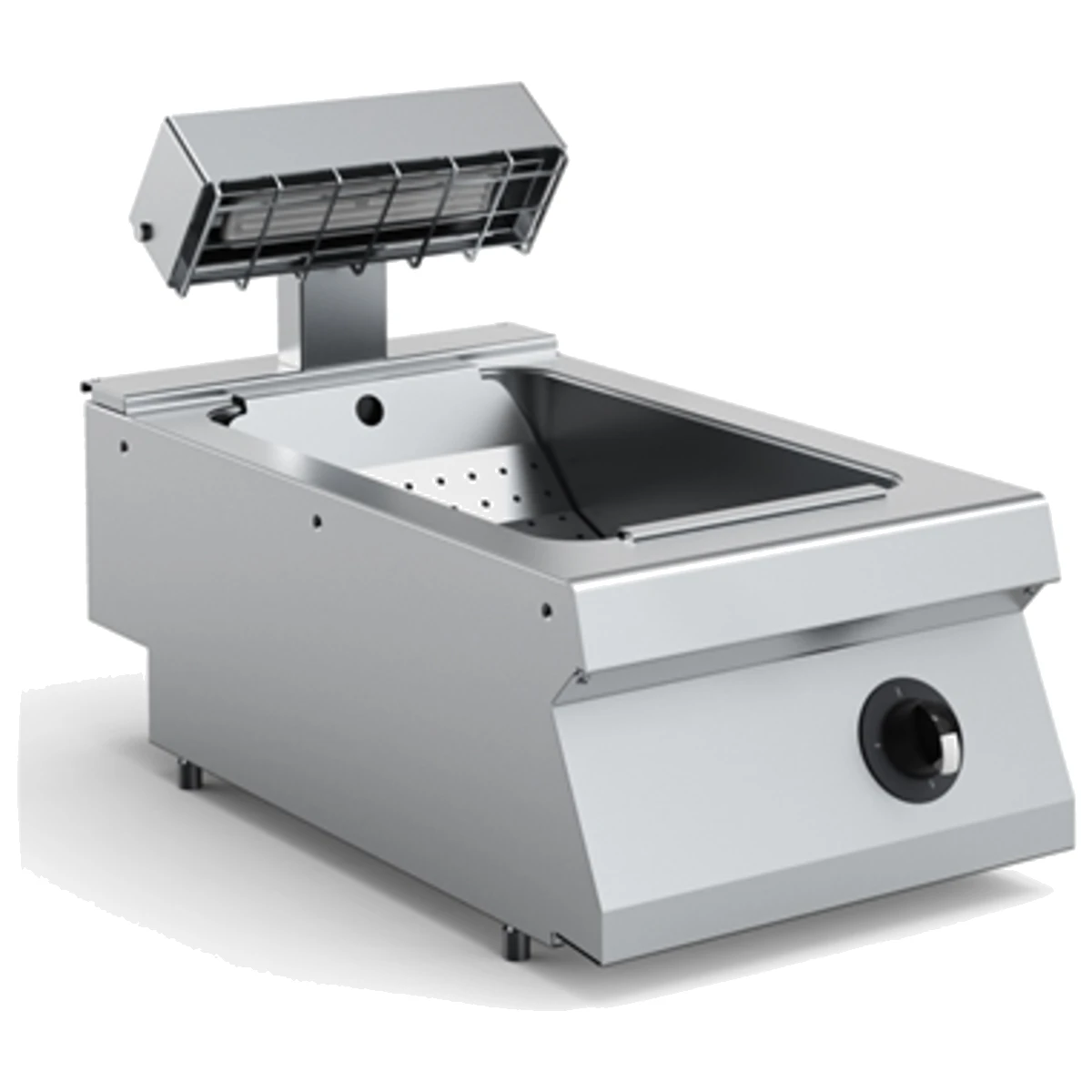 Zanussi EVO700 pommes frites-varmer med varmelampe set skråt forfra