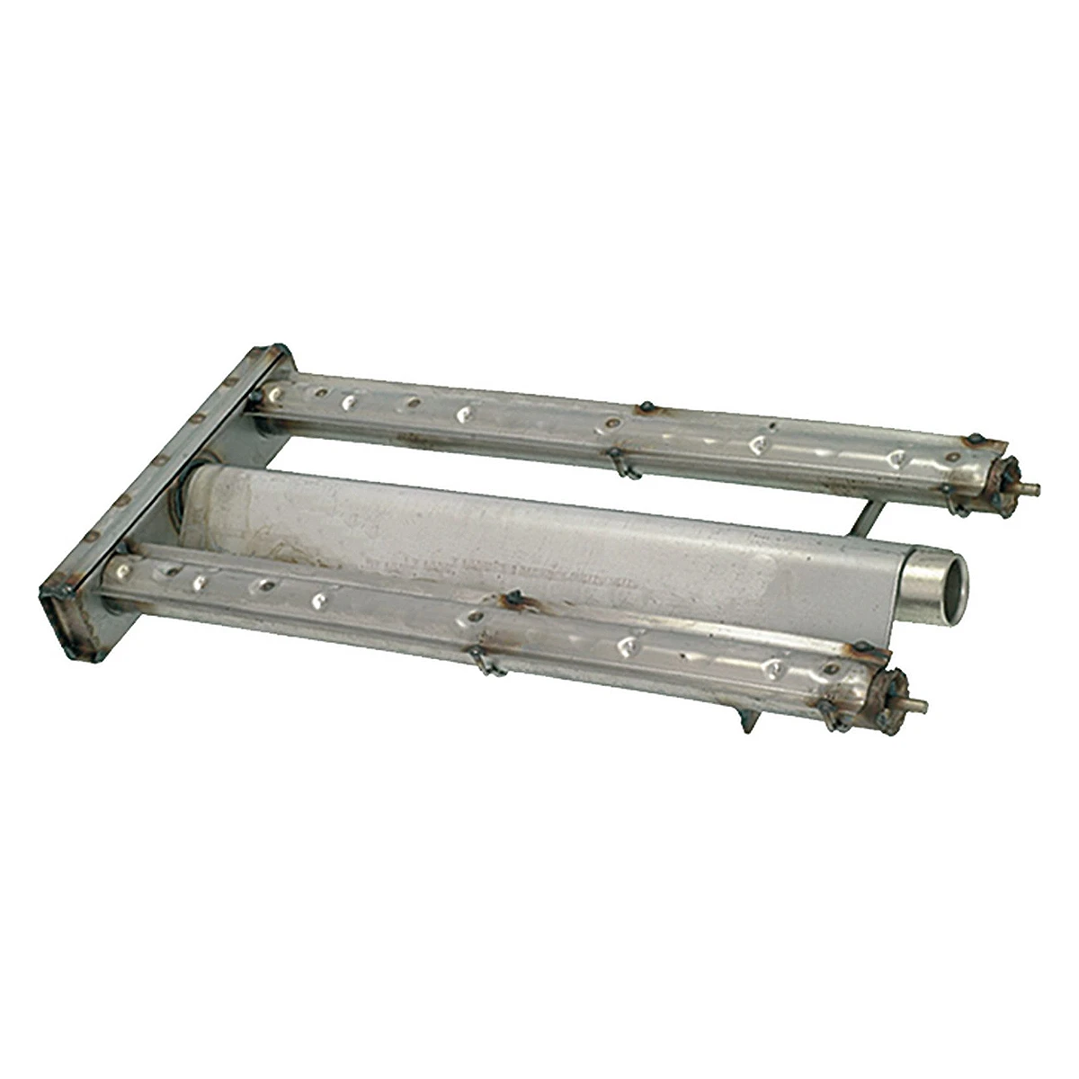 Rustfri lavastensgrill-brænder 435 x 200 mm til Zanussi set skråt forfra