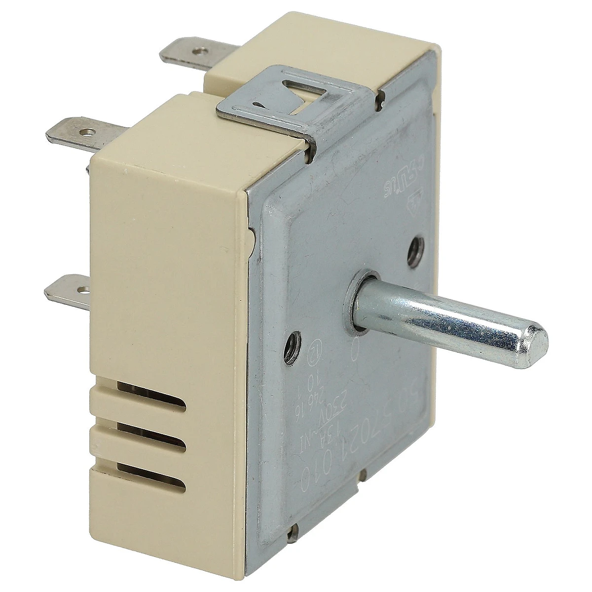 Beige EGO effektregulator med metalaksel og fladstik