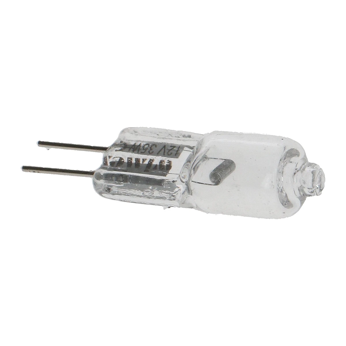 Halogenpære G4 35 W 12 V med to stifter set fra siden