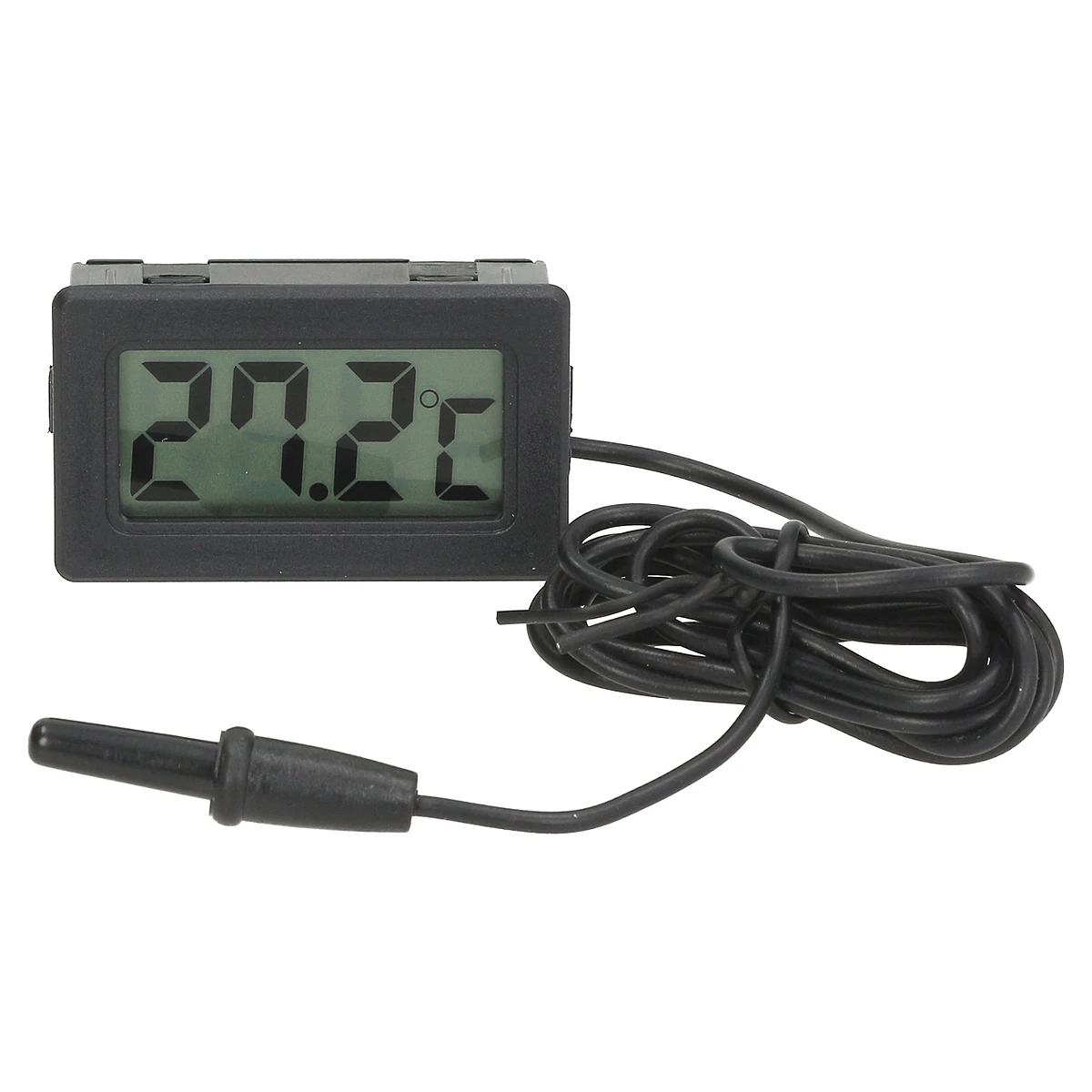 Sort digitaltermometer T-2919 til panelmontering med display og føler