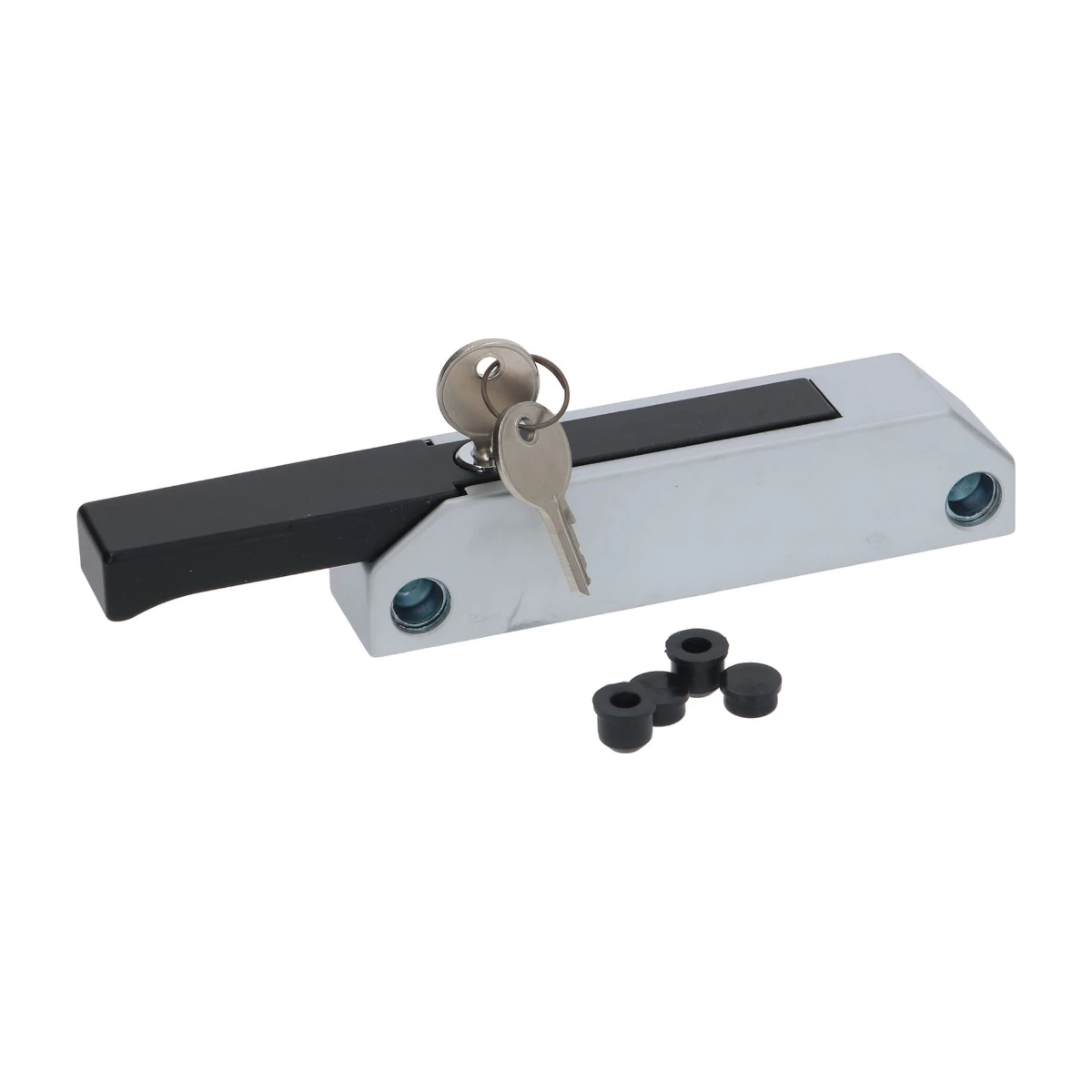 Kølerumshåndtag med lås, centerafstand 118 mm, 137 x 28 mm set forfra