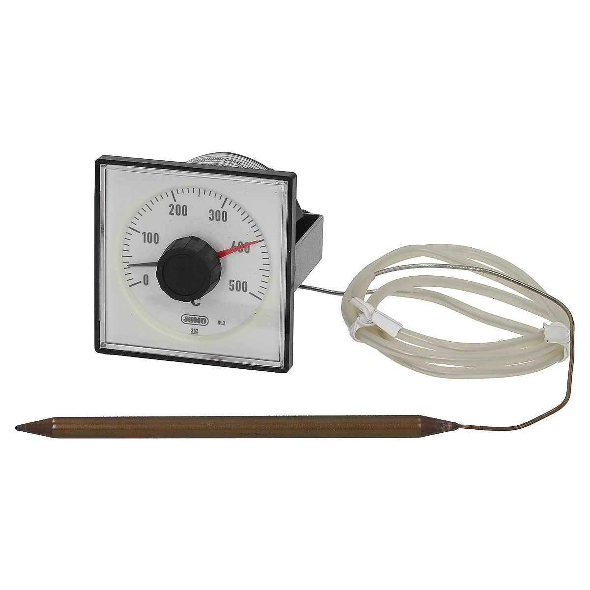 Termoregulator med hvid skala 0-500 grader, kapillarrør og føler
