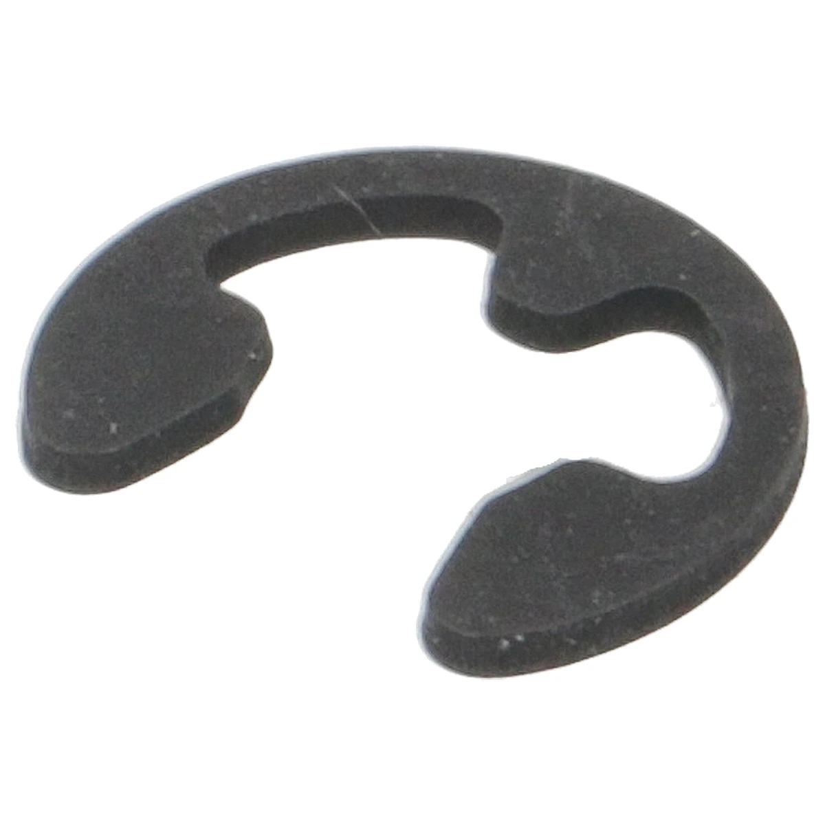 Sort E-clip låsering ø 4 mm i fjederstål set fladt
