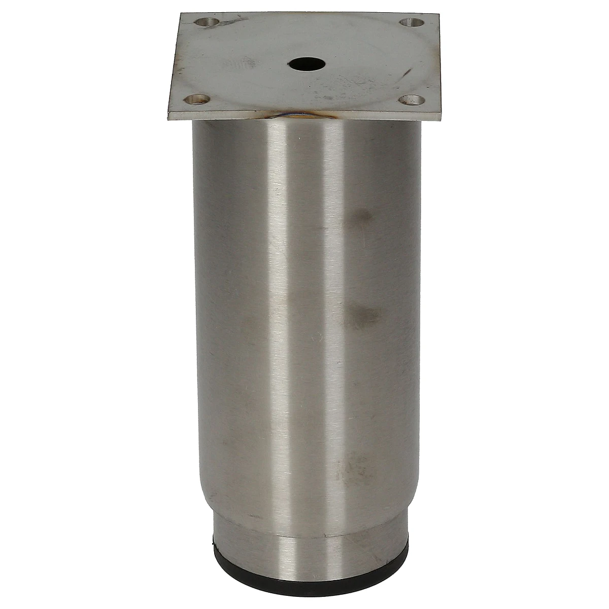 Justerbart ben i rustfri stål ø50 mm med firkantflange 74x74 mm