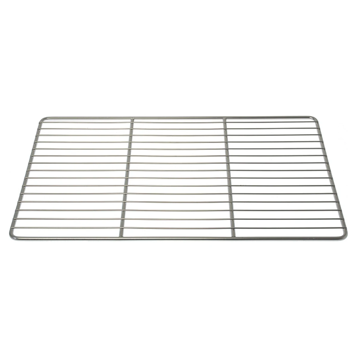 Rustfri hylderist 325 x 530 mm til køleskab, set skråt oppefra