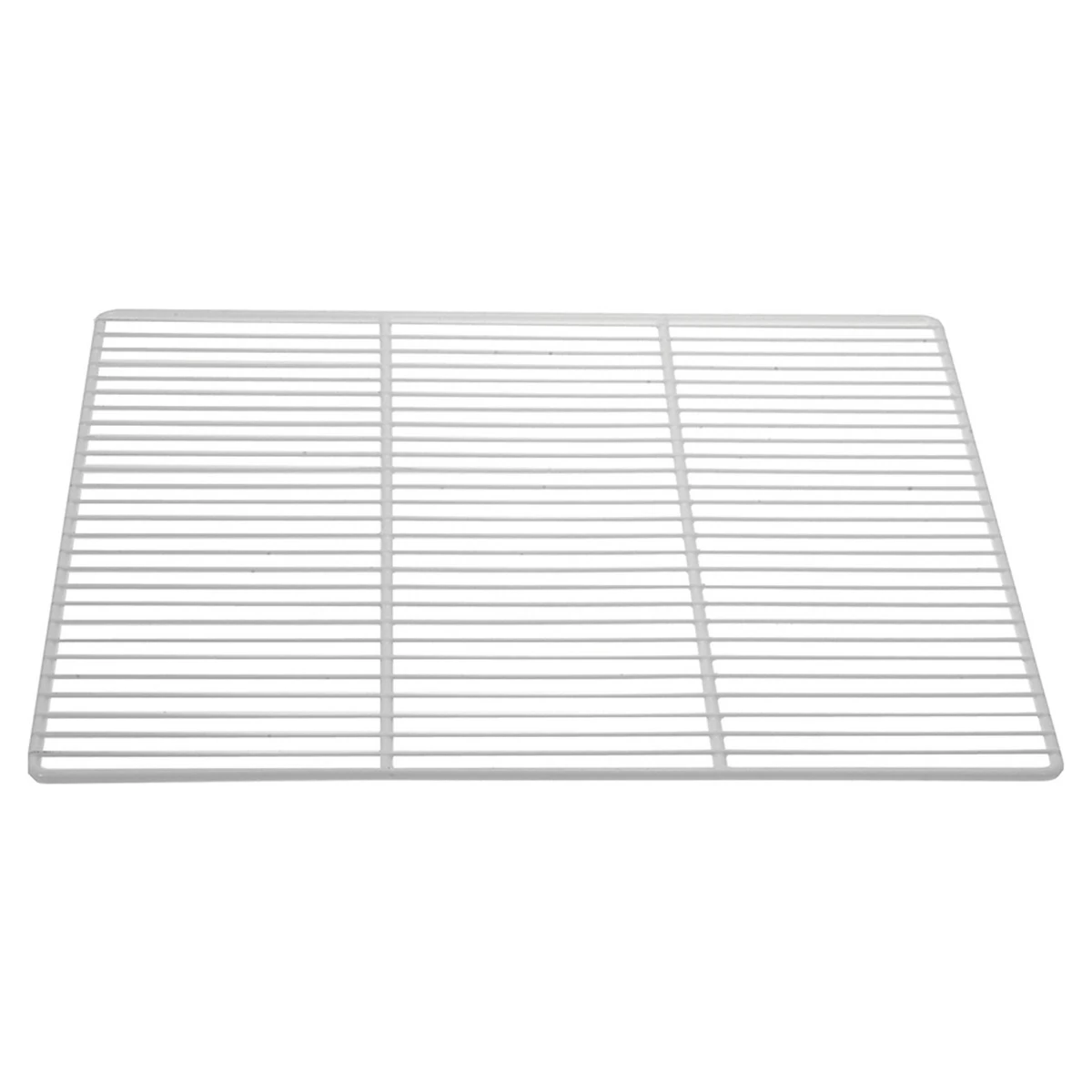 Plastbelagt hylderist 680 x 590 mm til køleskab, set skråt oppefra
