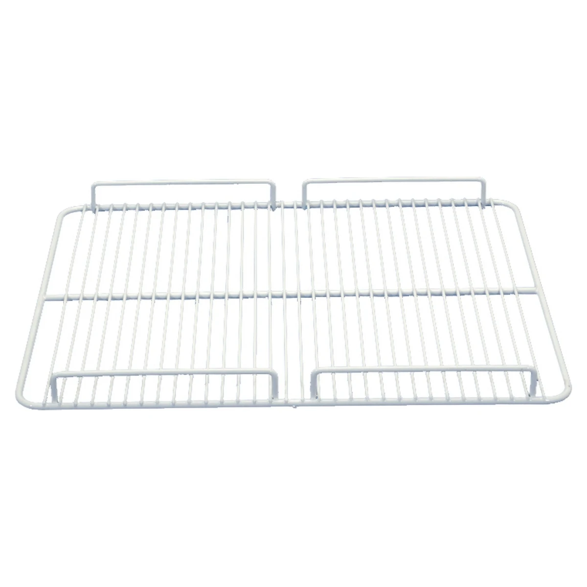 Plastbelagt hylderist 490 x 385 mm til køleskab, set skråt oppefra
