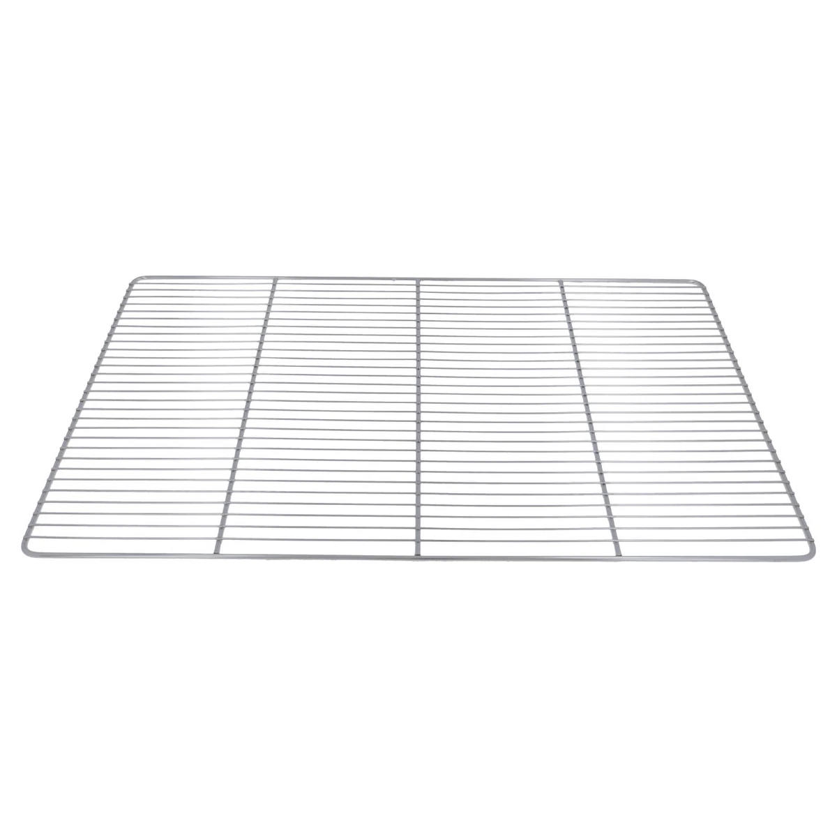 Rustfri hylderist 600 x 400 mm til køleskab, set skråt oppefra