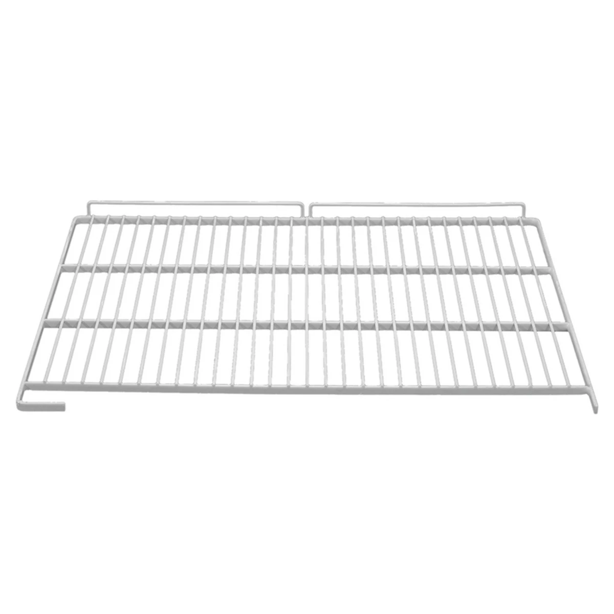 Plastbelagt hylderist 592 x 485 mm til køleskab, set skråt oppefra