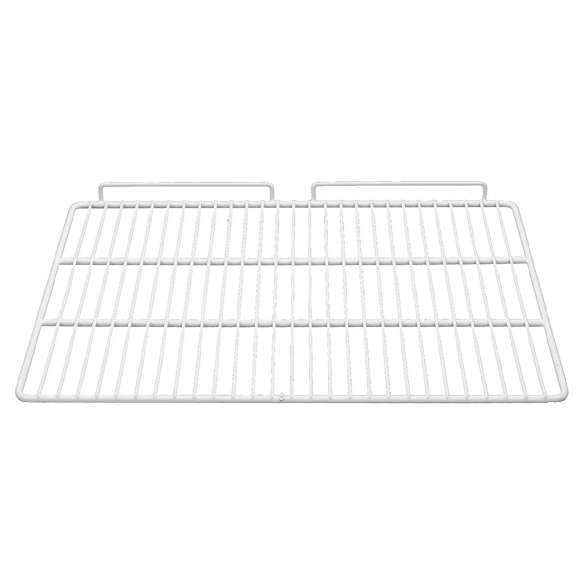 Plastbelagt hylderist 530 x 430 mm til køleskab, set skråt oppefra
