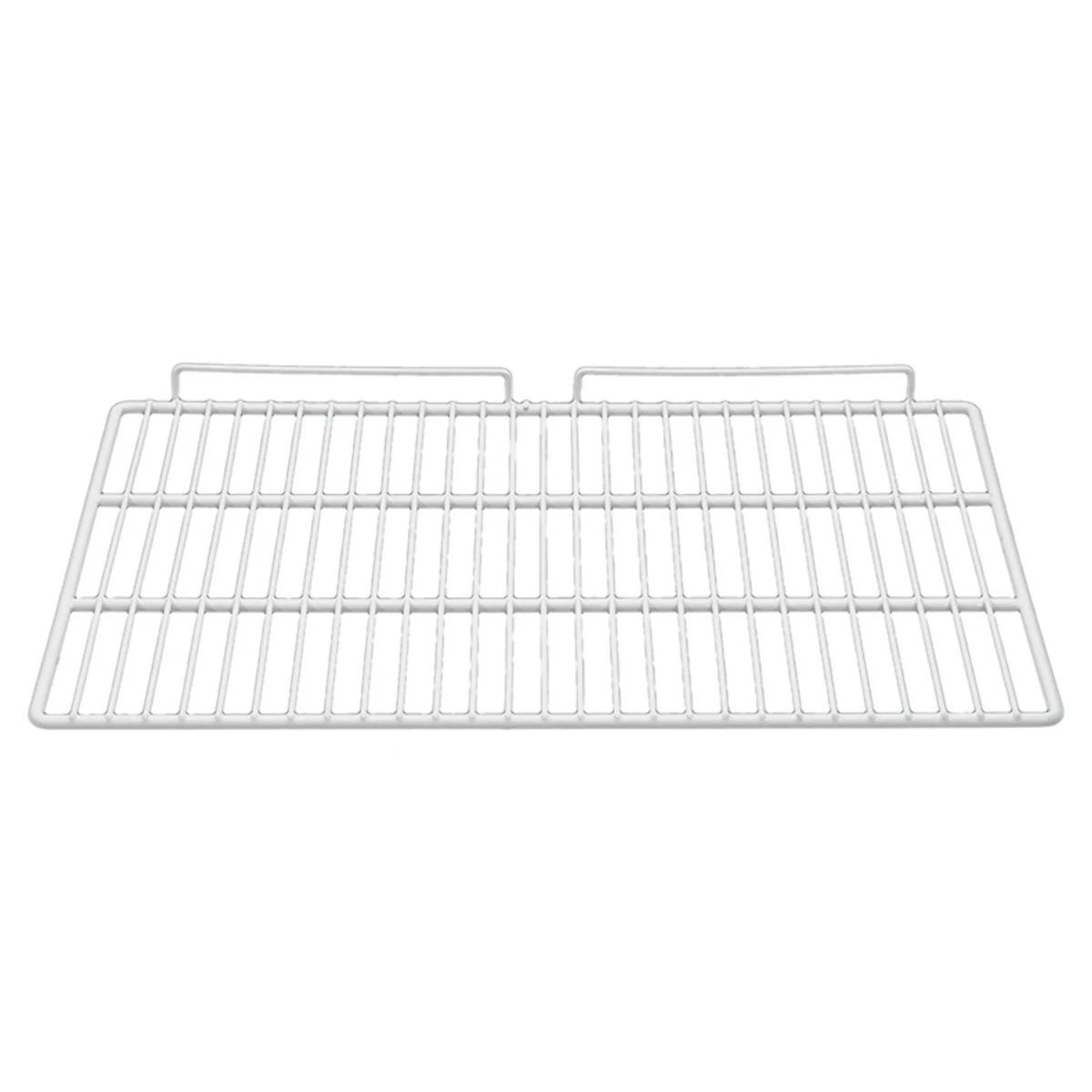Framec plastbelagt hylderist 530 x 350 mm til køleskab, set skråt oppefra