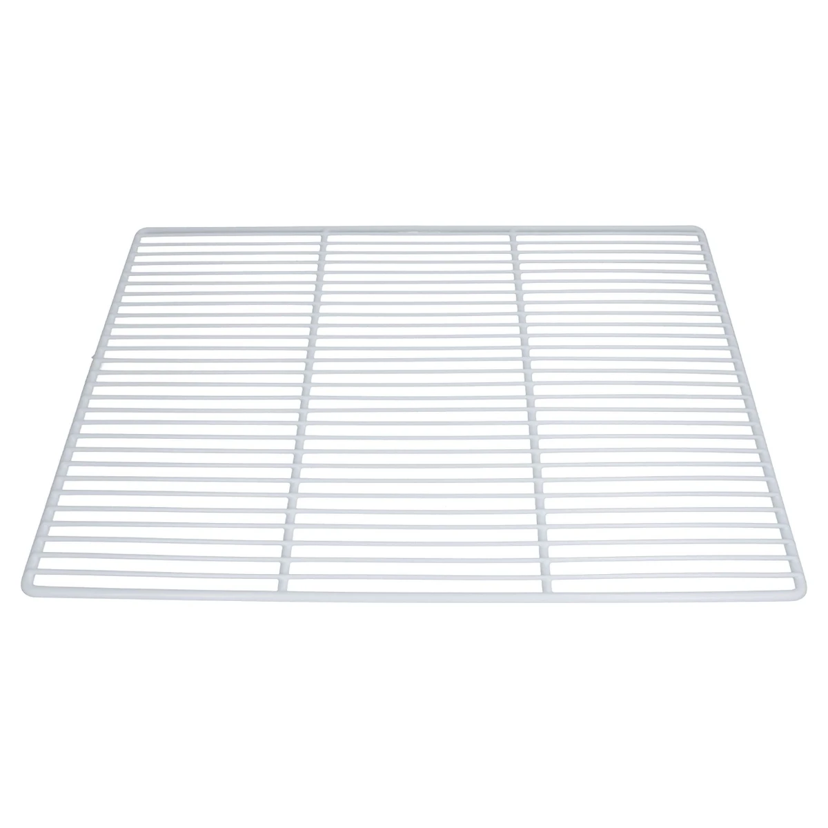 Plastbelagt hylderist 650 x 530 mm til køleskab, set skråt oppefra