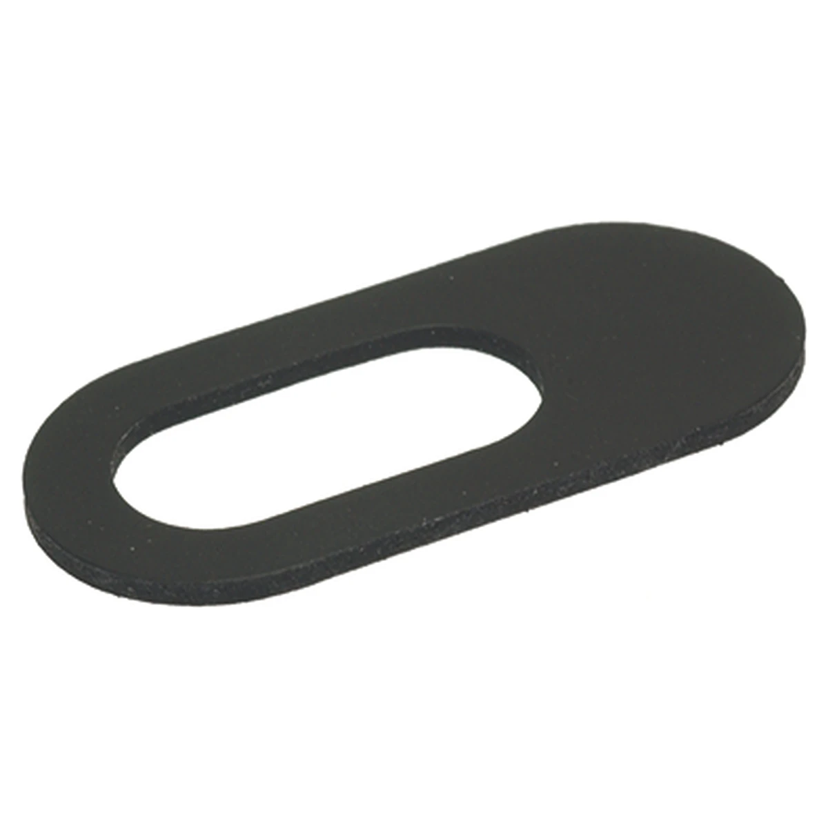Sort oval pakning til pulvertragt 58 x 27 mm set forfra