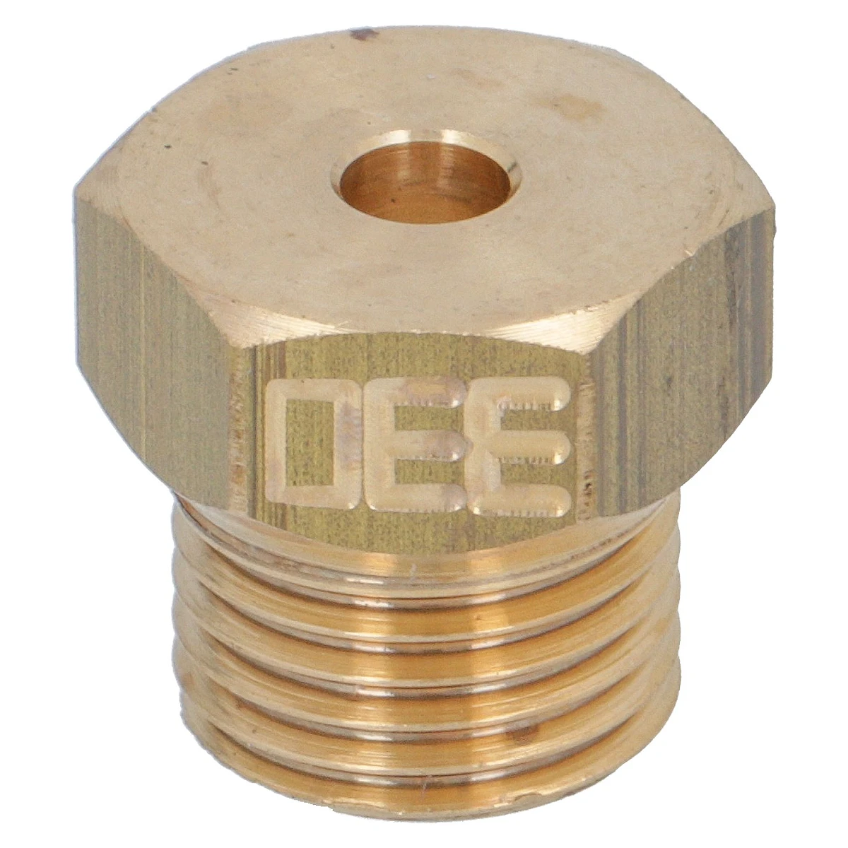 Messing gasdyse M10x1 med boring ø 3,30 mm til Zanussi gasblus set forfra