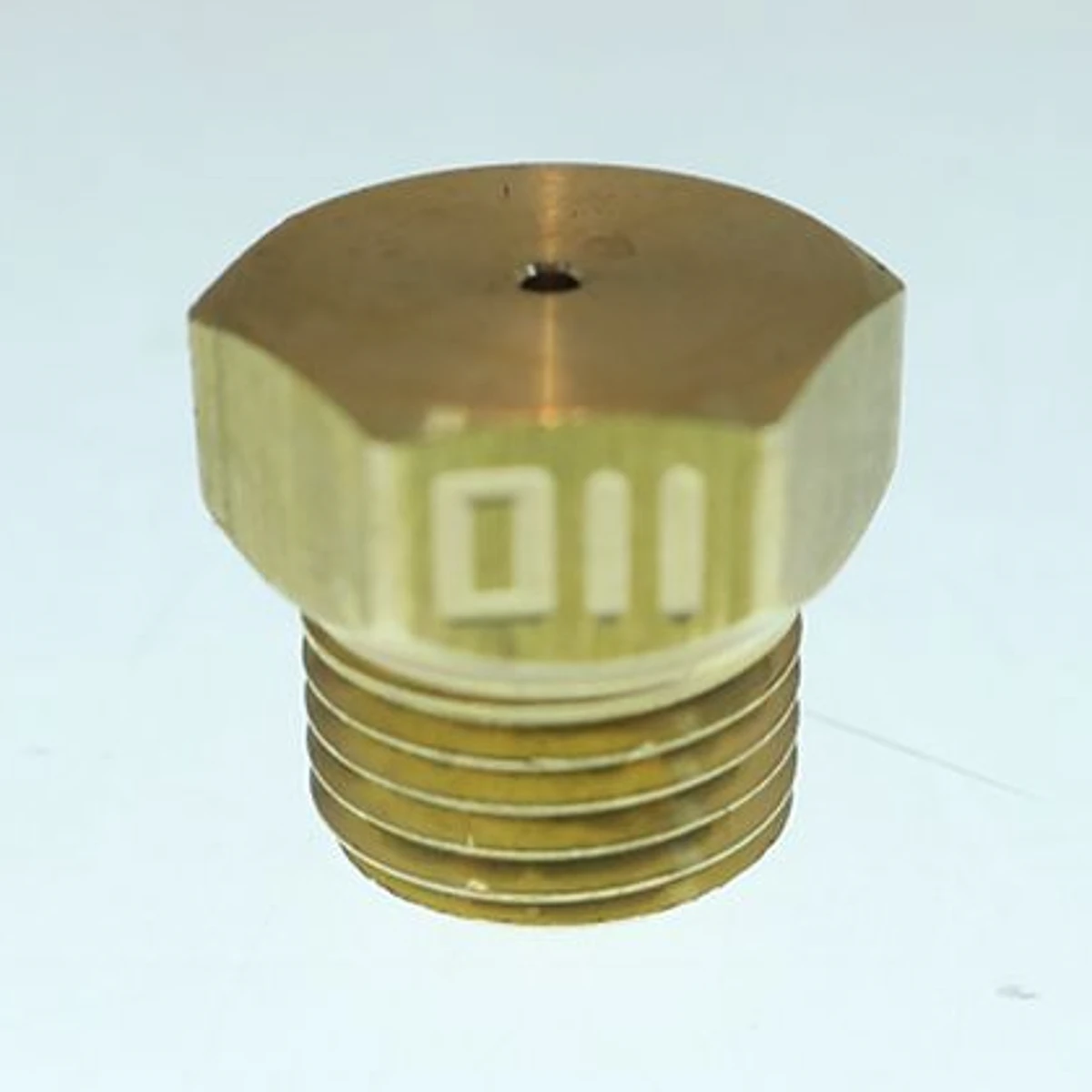 Messing gasdyse med boring ø 1,10 mm til Zanussi gasblus set forfra