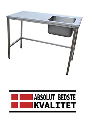 Rustfri Arbejdsbord Med Vask