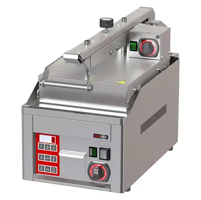 Semi-automatisk steak grill REDFOX KDA 33 ED med holdbar krom bundplade og kontaktplade