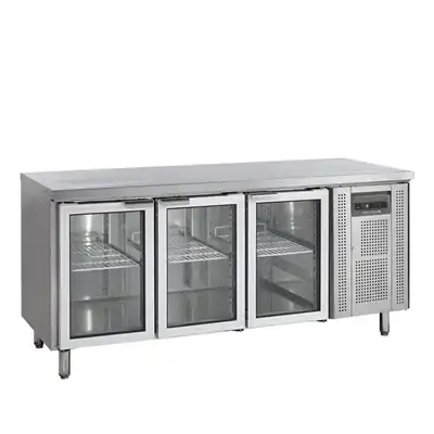 Kølebord med 3 Glasdøre