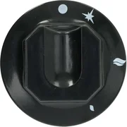 Sort Zanussi drejeknap Ø70 mm med silketrykte symboler til gasudstyr