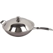 Combisteel wokpande i rustfrit stål ø36 cm med rund bund til induktion