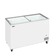 Tefcold IC402SC isfryser med flade glasskydelåg – 350 liter displayfryser på hjul